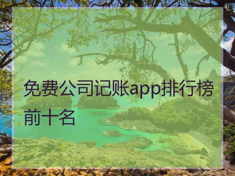 免费公司记账app排行榜前十名