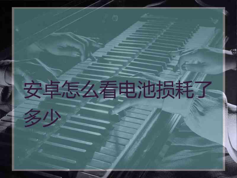 安卓怎么看电池损耗了多少