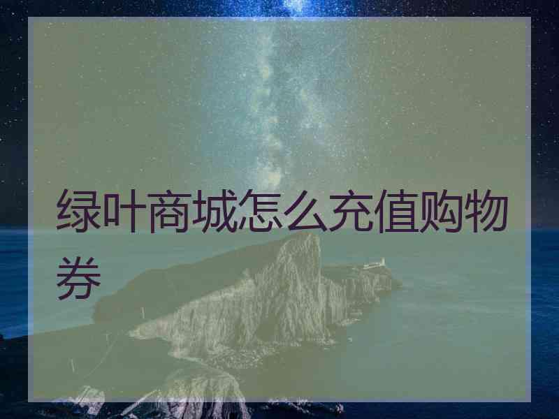 绿叶商城怎么充值购物券