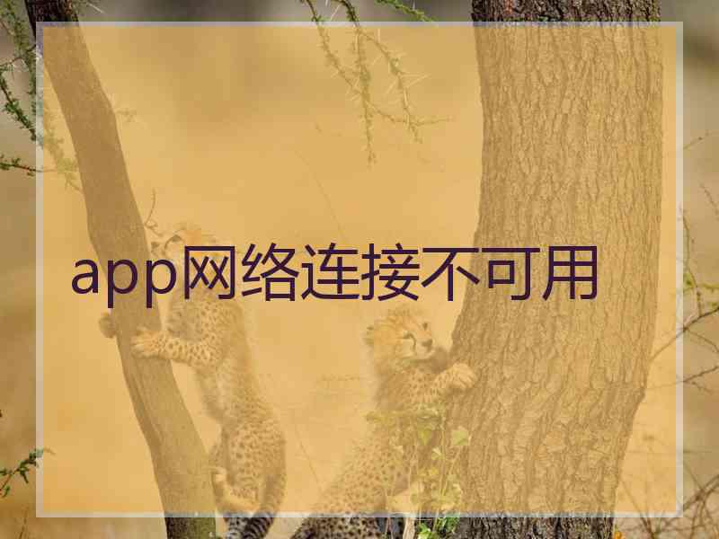 app网络连接不可用