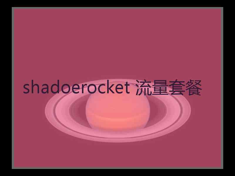 shadoerocket 流量套餐