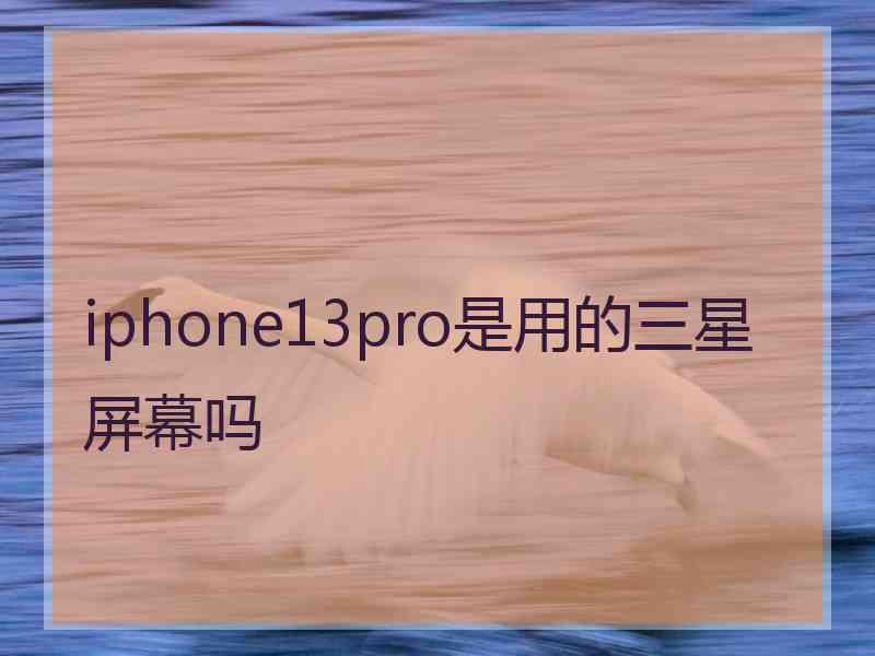 iphone13pro是用的三星屏幕吗