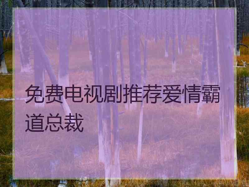 免费电视剧推荐爱情霸道总裁