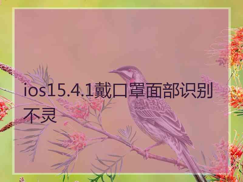 ios15.4.1戴口罩面部识别不灵