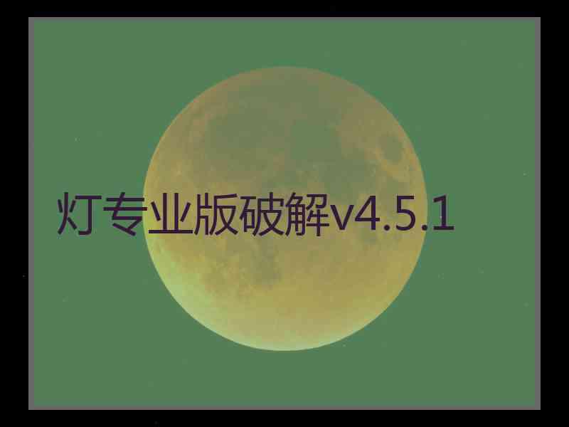 灯专业版破解v4.5.1