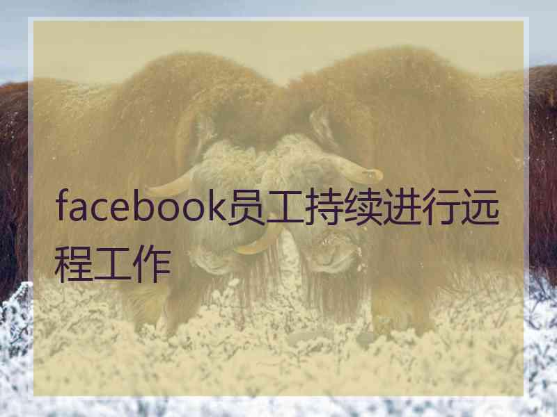 facebook员工持续进行远程工作