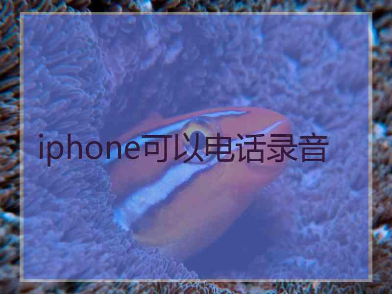 iphone可以电话录音