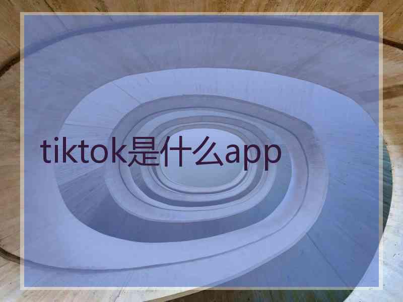 tiktok是什么app