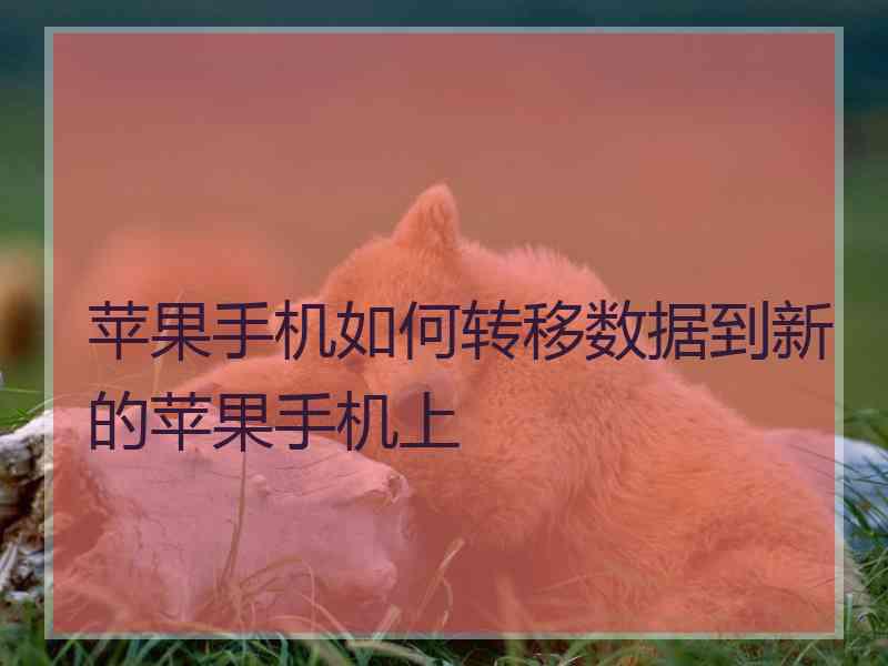 苹果手机如何转移数据到新的苹果手机上