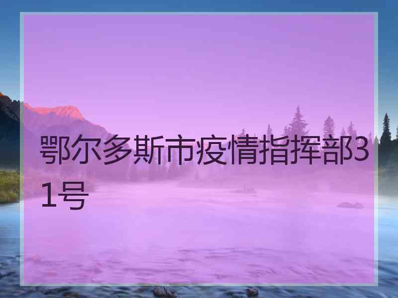 鄂尔多斯市疫情指挥部31号