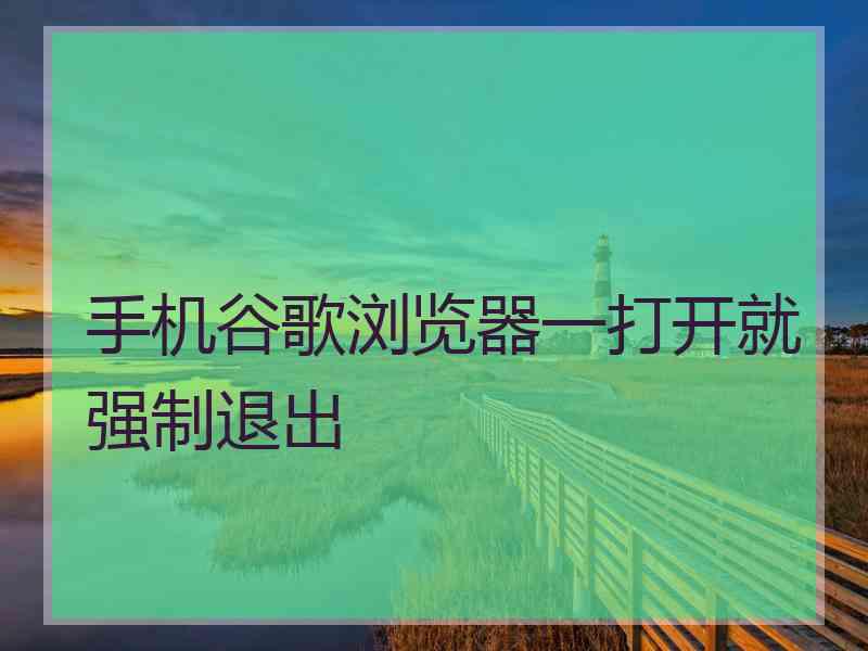 手机谷歌浏览器一打开就强制退出