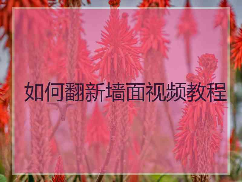 如何翻新墙面视频教程