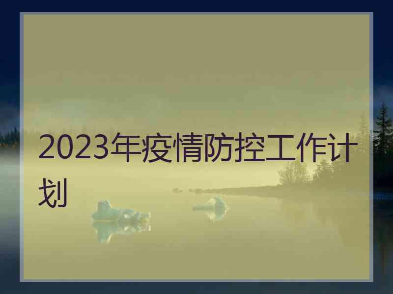 2023年疫情防控工作计划