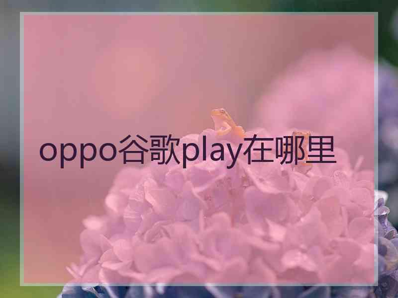 oppo谷歌play在哪里