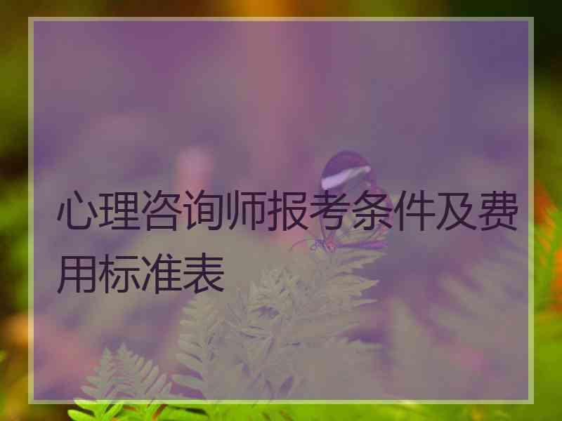 心理咨询师报考条件及费用标准表