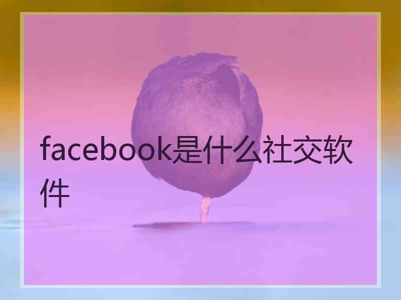 facebook是什么社交软件