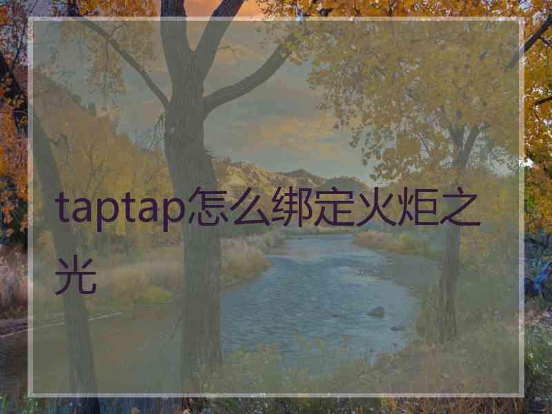 taptap怎么绑定火炬之光