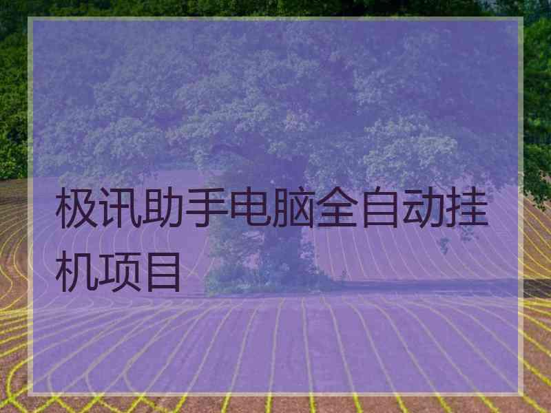 极讯助手电脑全自动挂机项目