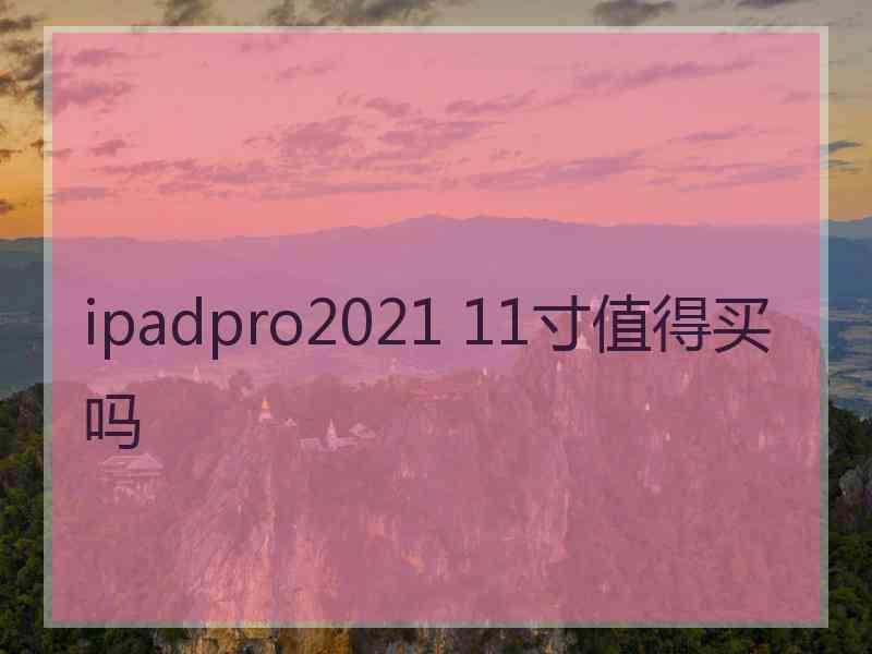 ipadpro2021 11寸值得买吗