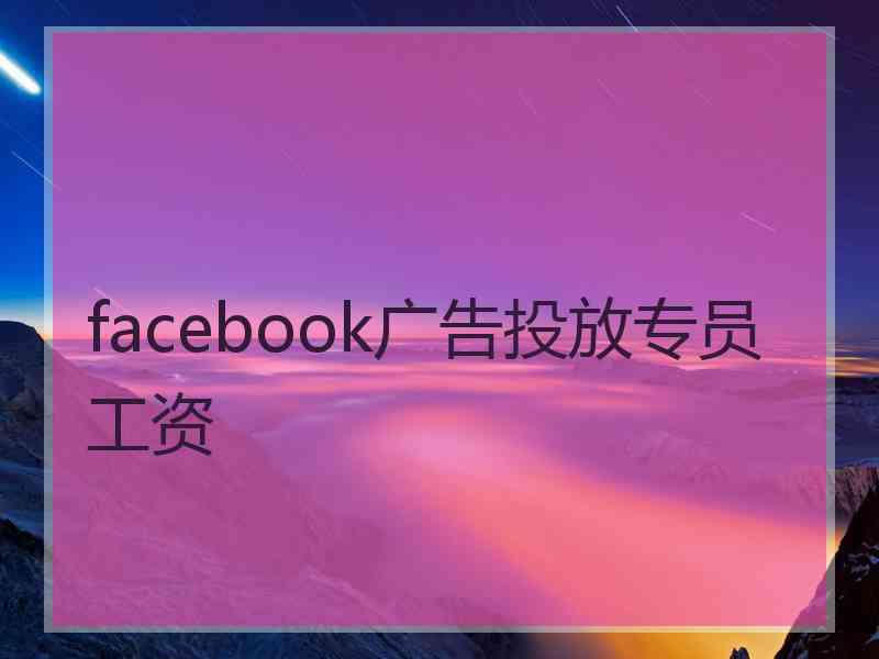 facebook广告投放专员工资