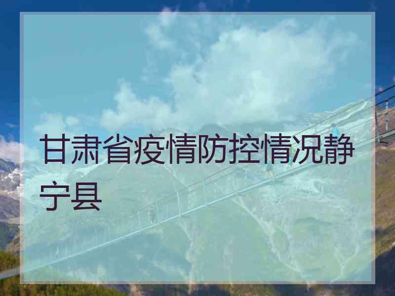 甘肃省疫情防控情况静宁县