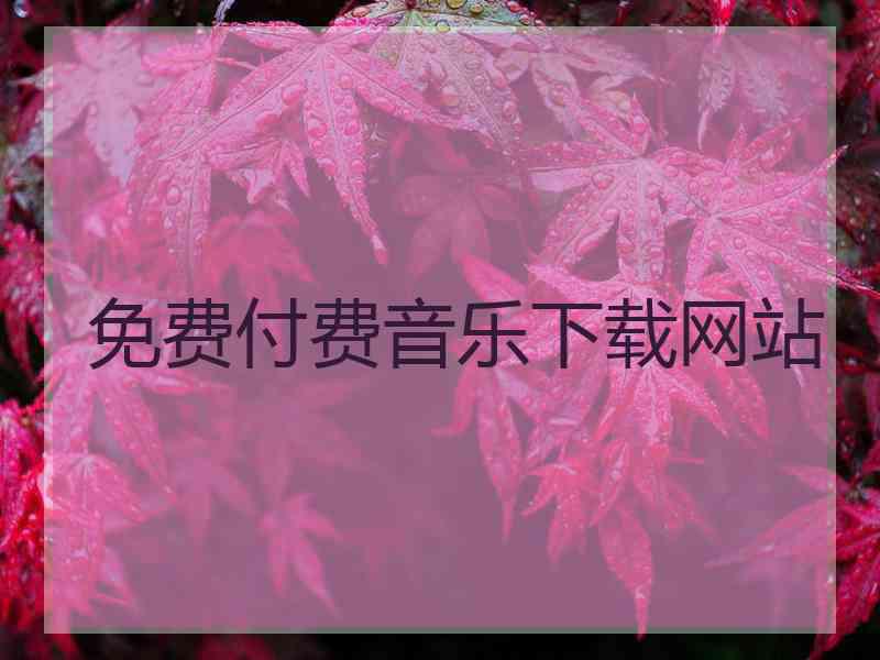 免费付费音乐下载网站