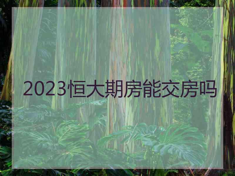 2023恒大期房能交房吗