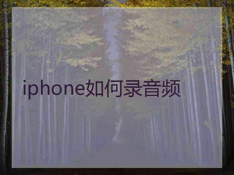 iphone如何录音频