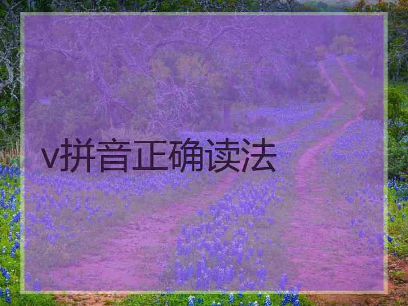 v拼音正确读法