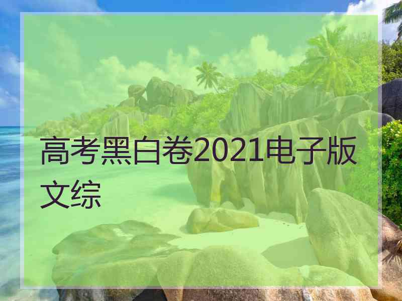 高考黑白卷2021电子版文综