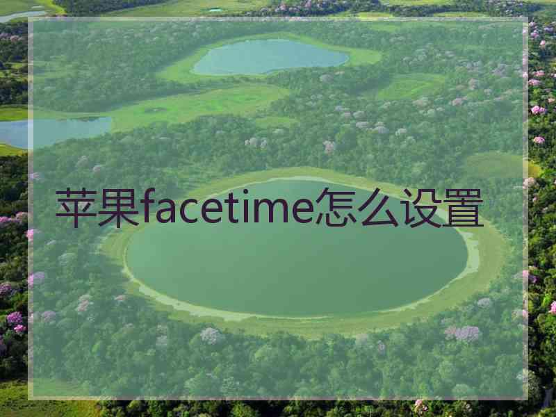 苹果facetime怎么设置