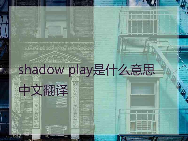 shadow play是什么意思中文翻译