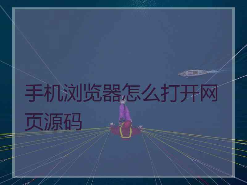 手机浏览器怎么打开网页源码