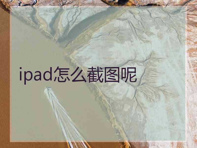 ipad怎么截图呢