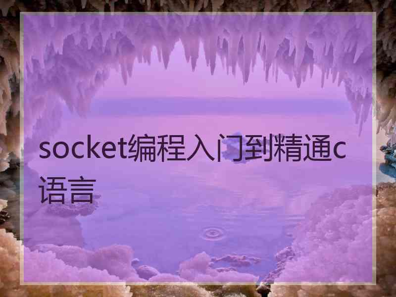 socket编程入门到精通c语言