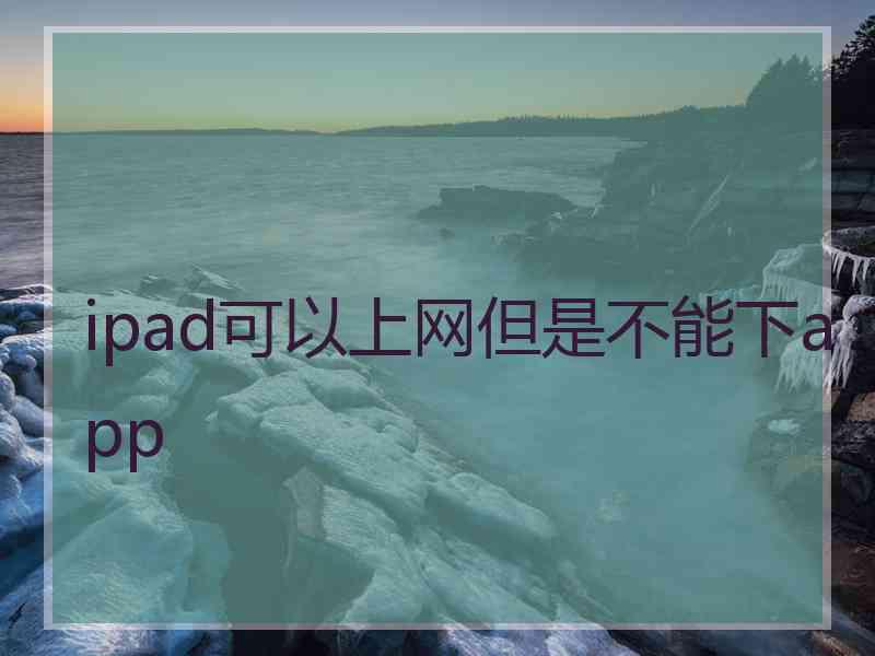 ipad可以上网但是不能下app