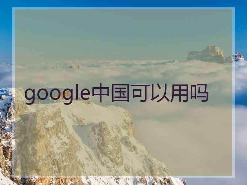 google中国可以用吗