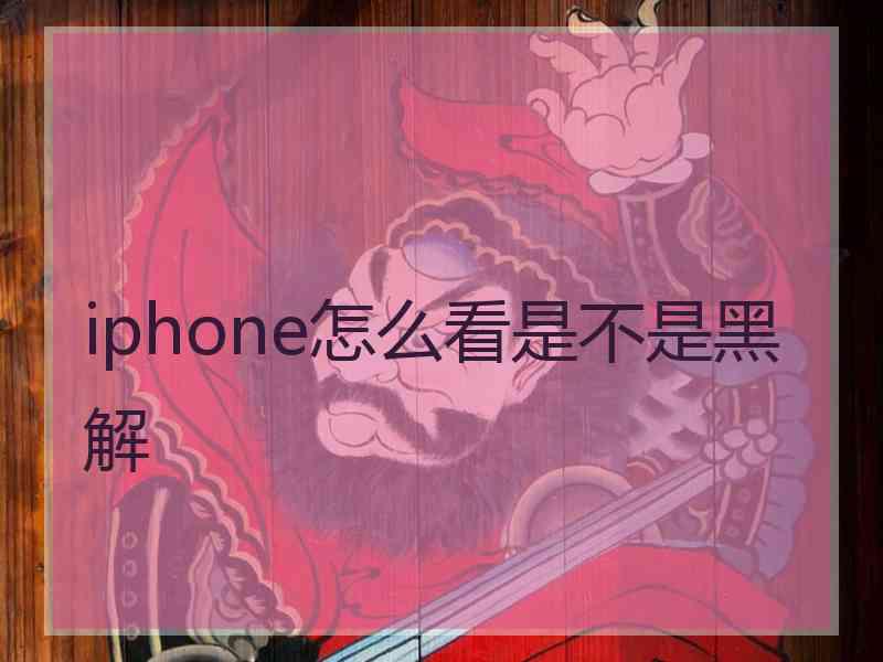 iphone怎么看是不是黑解