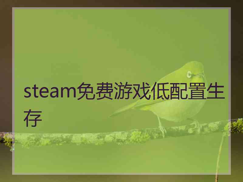 steam免费游戏低配置生存