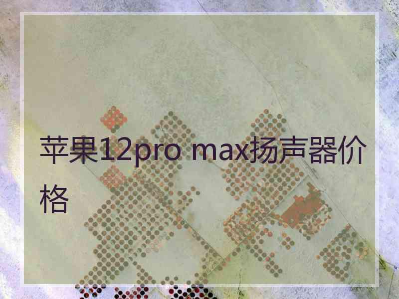 苹果12pro max扬声器价格