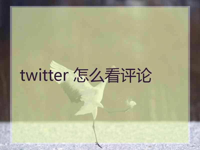 twitter 怎么看评论