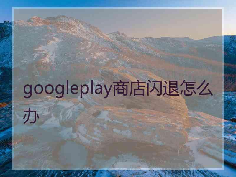 googleplay商店闪退怎么办