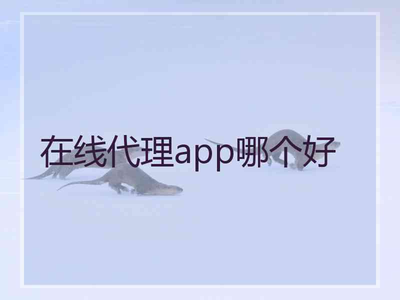 在线代理app哪个好