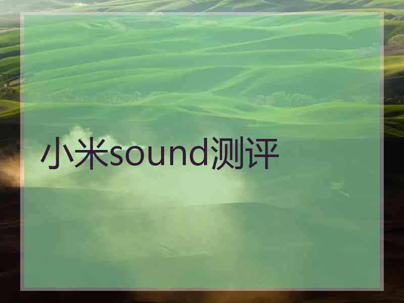 小米sound测评