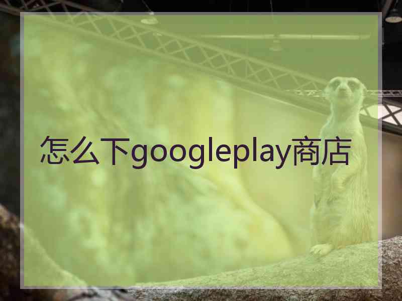 怎么下googleplay商店