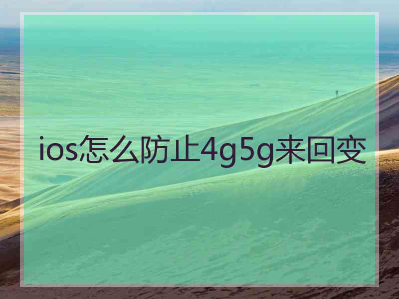 ios怎么防止4g5g来回变