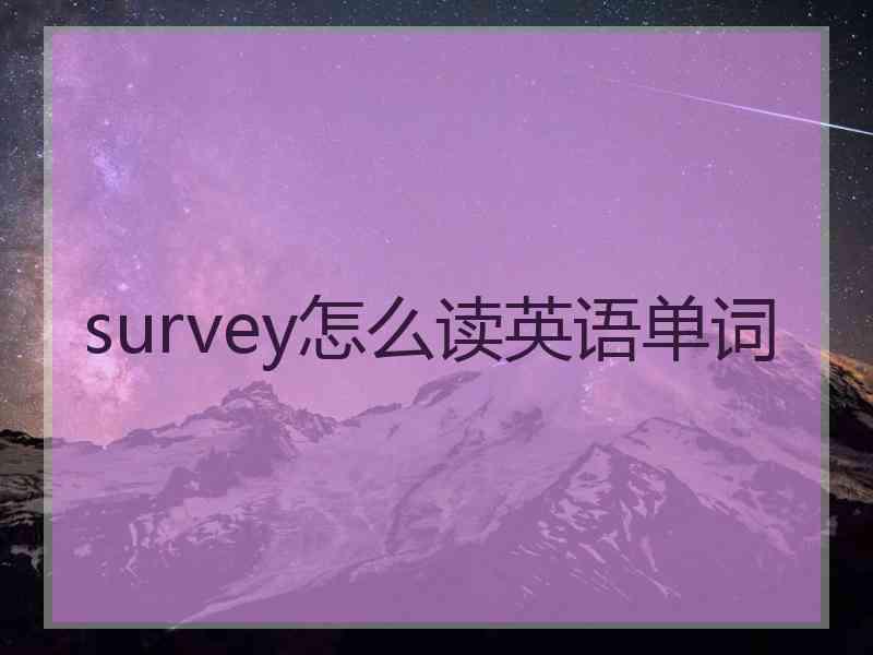 survey怎么读英语单词