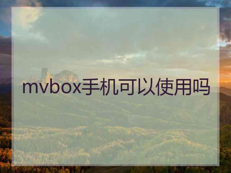 mvbox手机可以使用吗