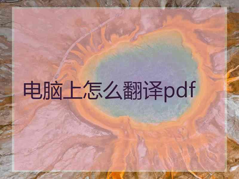 电脑上怎么翻译pdf