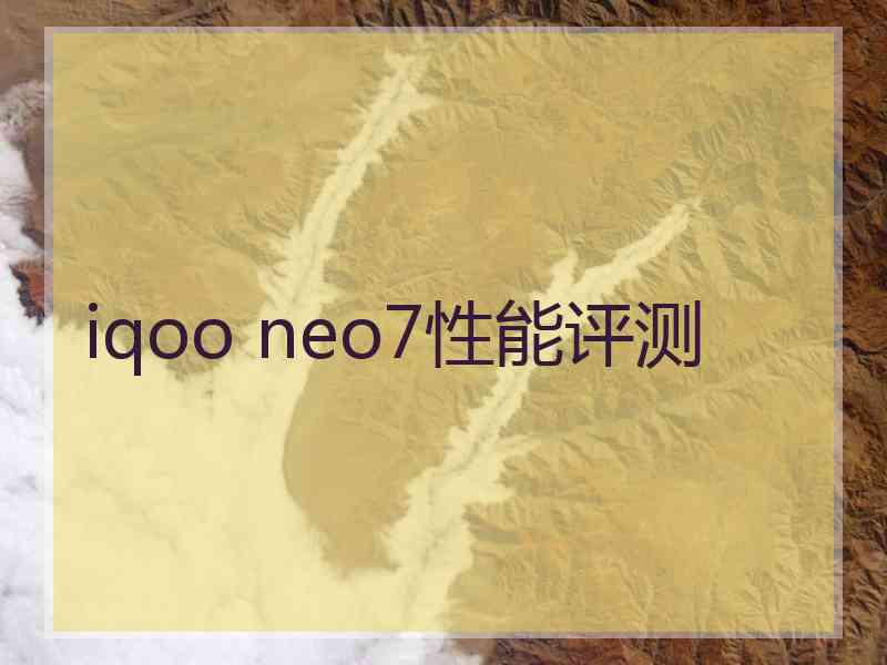 iqoo neo7性能评测